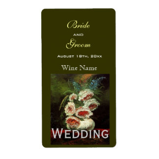 Vintage blommigt vin bröllop fraktsedel