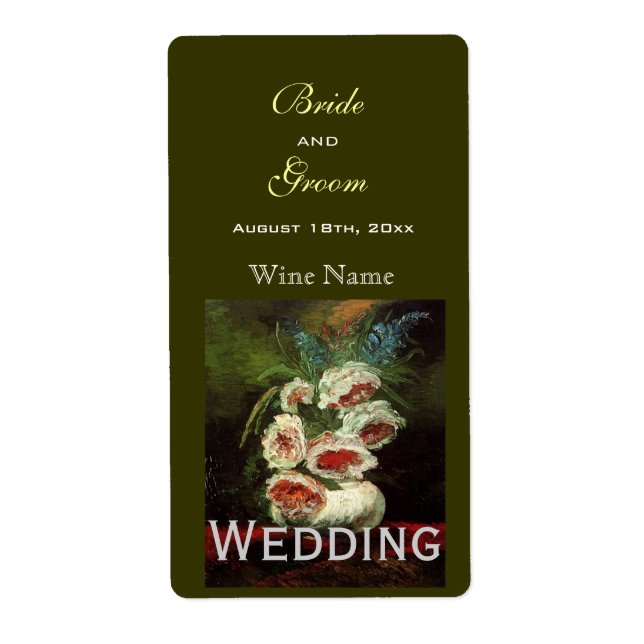 Vintage blommigt vin bröllop fraktsedel (Framsidan)