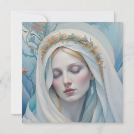 Vintage Blommigt Virgin Mary Greeting Card Kort