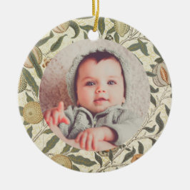 Vintage Blommigt William Morris Fruit Art nouveau Julgransprydnad Keramik