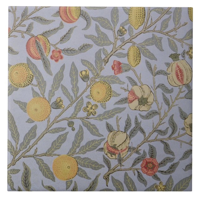 Vintage Blommigt William Morris Fruit Kakelplatta (Framsidan)