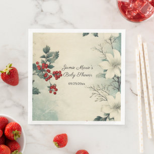 Vintage-Blommigten Julvinter Pappersservett
