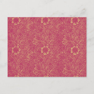 Vintage blommönster för nyljus rosa gult vykort