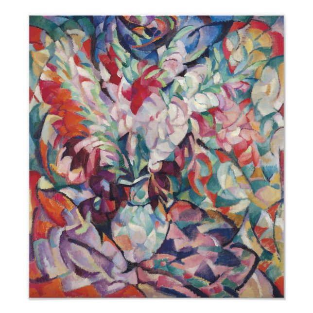 Vintage Blommönster Gladiolus Fototryck (Framsidan)