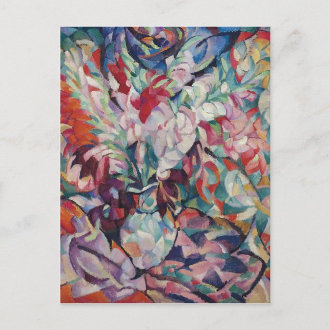 Vintage Blommönster Gladiolus Vykort (Framsida)