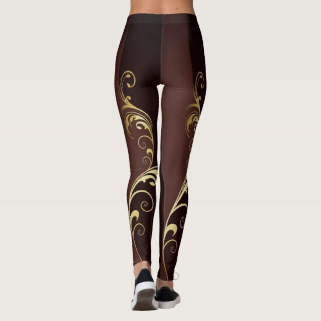 Vintage Blommönster Leggings (Baksida)