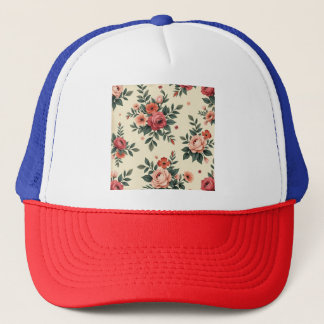 Vintage blommönster med klassisk elegans keps