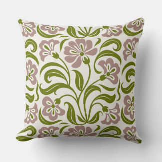 Vintage Blommönster Paisley Mönster | Rosa Grön Bo Kudde