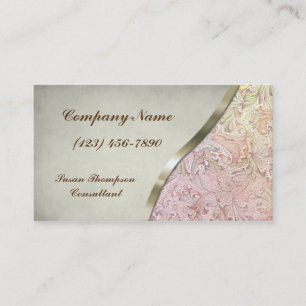 Vintage Blommönster Ribbon Cutout Visitkort