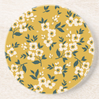 Vintage blommönster, små vita blommor. underlägg