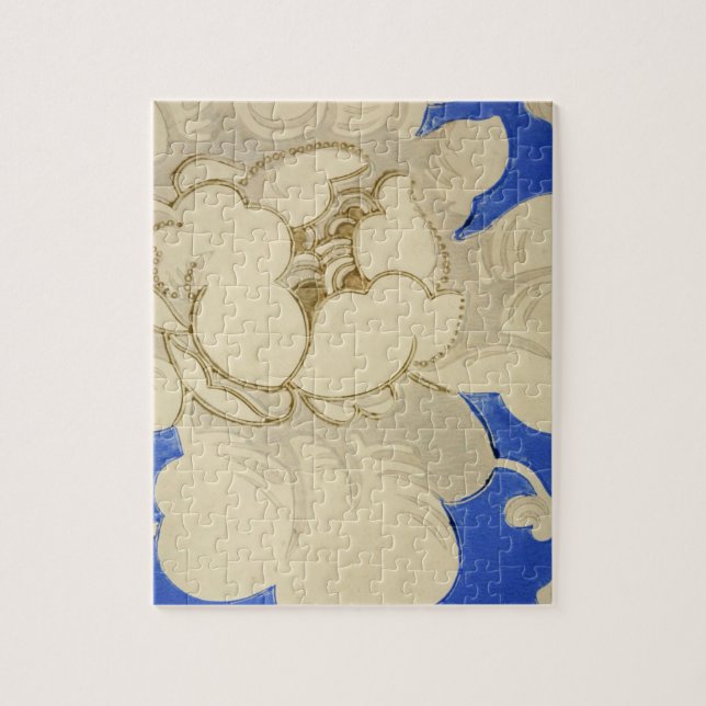 Vintage Blommönster Tapet Mönster  Pussel (Vertikal)