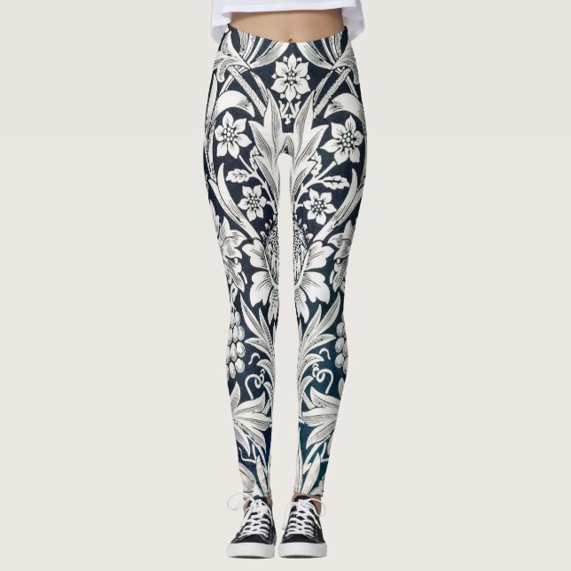 Vintage Blommönster, William Morris Leggings (Framsida)