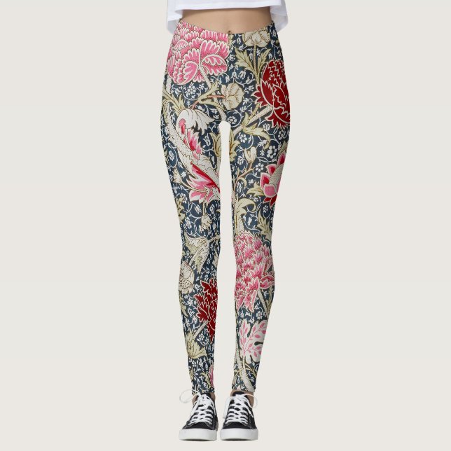 Vintage Blommönster, William Morris Leggings (Framsida)