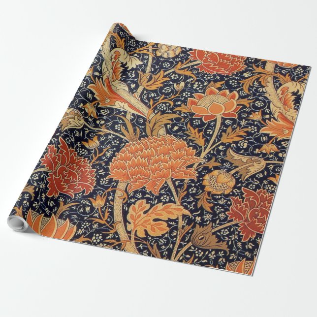 Vintage Blommönster, William Morris Presentpapper (Utrullad)