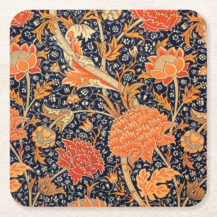 Vintage Blommönster, William Morris Underlägg Papper Kvadrat