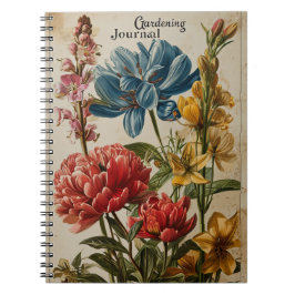 Vintage blommor anteckningsbok