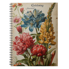 Vintage blommor anteckningsbok