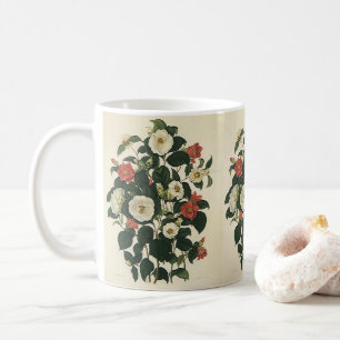Vintage Blommor, Antika Trädgårdsrosor Blommor Kaffemugg