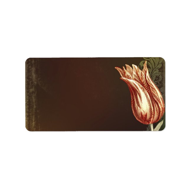 vintage Blommor bröllop adressetiketter (Framsidan)