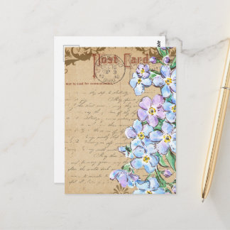 Vintage blommor collage vykort