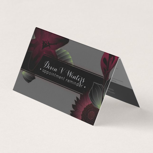 vintage Blommor elegance-mappat avtalat kort (Framsida)