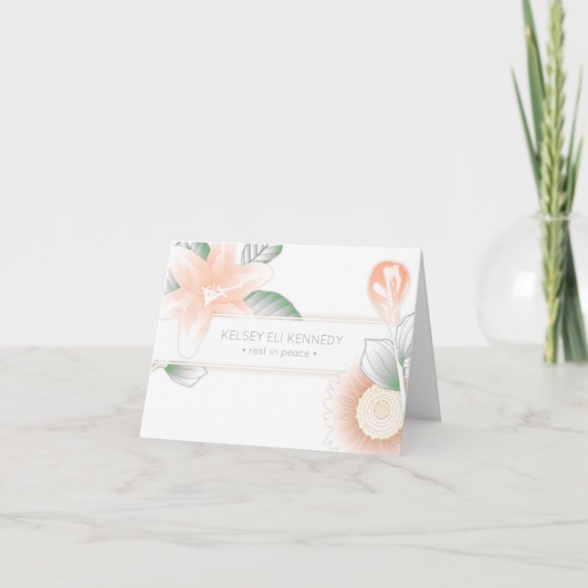 vintage Blommor elegant begravning Kort (Framsida)