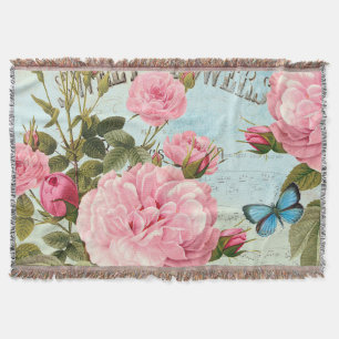 Vintage blommor filt