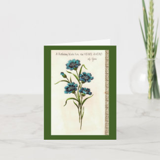 Vintage Blommor födelsedag Kort