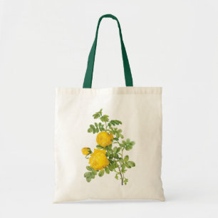 Vintage blommor, gula rosor av Redoute Tygkasse