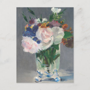 Vintage Blommor i Crystal Vas av Edouard Manet Vykort