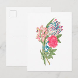 Vintage blommor illustration vykort