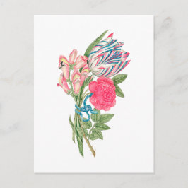 Vintage blommor illustration vykort