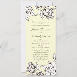 Vintage Blommor Inbjudningar
