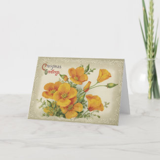 Vintage Blommor Julhälsningar Kort