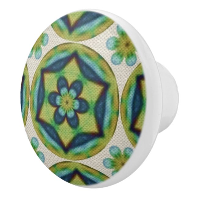 Vintage Blommor, keramisk dragning Knopp (Höger)