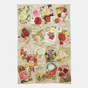 Vintage Blommor, kökshanddukar