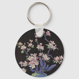 Vintage Blommor, Körsbärsblommor i en Vas Nyckelring