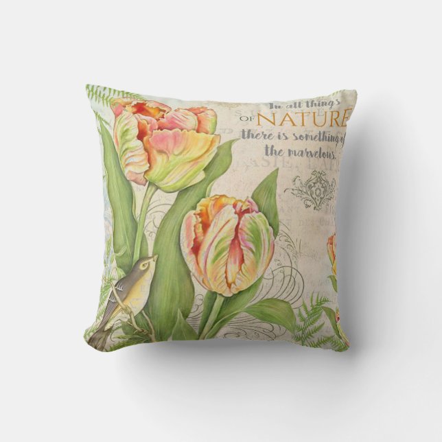 Vintage blommor kudde (Framsida)