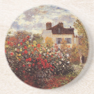 vintage blommor monet-s-trädgård-i-argenteuil-sol underlägg