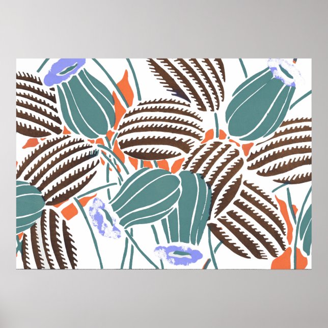 Vintage Blommor mönster A Poster (Framsidan)