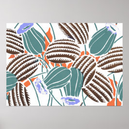 Vintage Blommor mönster A Poster