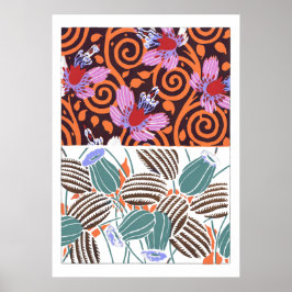 Vintage Blommor mönster II Poster