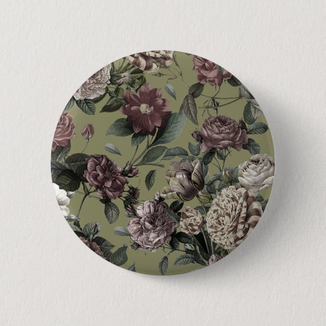 Vintage Blommor mönster Knapp (Framsida)