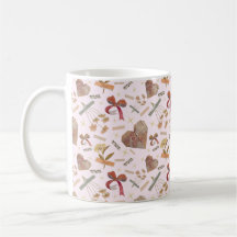 Vintage blommor & pappershjärtan Mugg