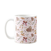 Vintage blommor & pappershjärtan Mugg