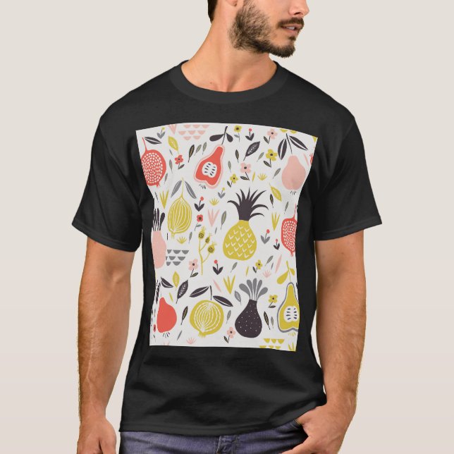 Vintage, blommor: sömlöst mönster. t shirt (Framsida)