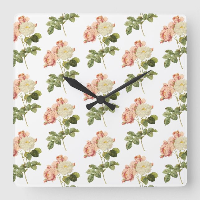 Vintage Blommor, väggklocka 2 (Framsida)