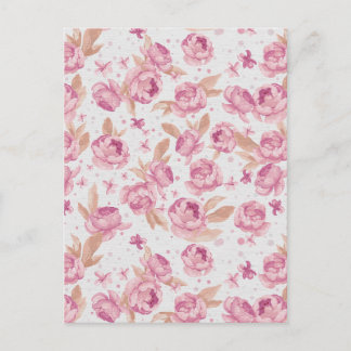 vintage blommor vykort