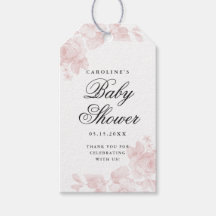Vintage blomster baby shower present tag