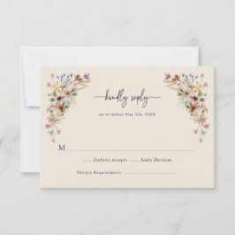 Vintage blomster boho RSVP-kort OSA Kort